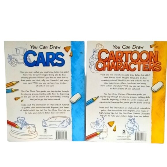 Two Children's Books 'You Can Draw' Cars & Cartoons Damion Toll Hinckler Books - Picture 2 of 10